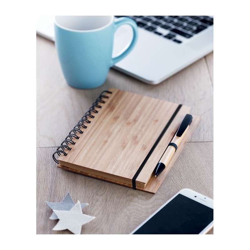 Carnet A5 en bois de bambou